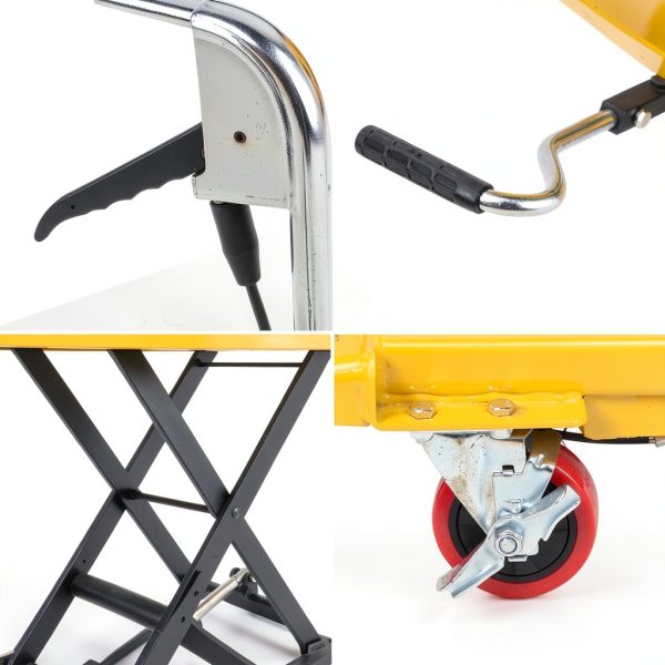 Hydraulic Lift Table Cart Garvee 1100lb 35.5in Height Steel 4 Wheels-3