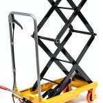 770LBS Hydraulic Lift Table Cart GOSHET 51in Height Yellow 4 Wheel-0