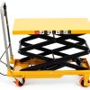 770LBS Hydraulic Lift Table Cart GOSHET 51in Height Yellow 4 Wheel-3