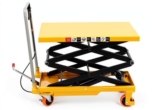 770LBS Hydraulic Lift Table Cart GOSHET 51in Height Yellow 4 Wheel-3