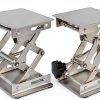 4 Pack Laser Engraver Lab Jack, 4" x 4" Stainless Steel Scissor Lift, Table Jack with Adjustable Height 50-155mm, Max Support Weight 11lbs, Sliver-0