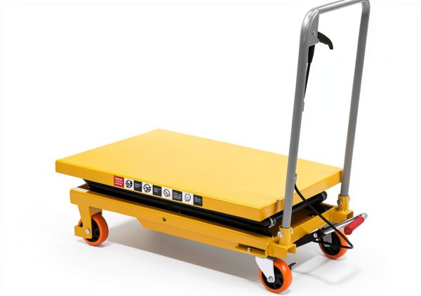 770LBS Hydraulic Lift Table Cart GOSHET 51in Height Yellow 4 Wheel-5