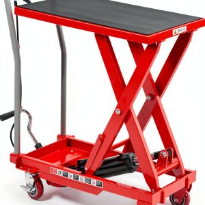 Heavy Duty Hydraulic Lift Table Cart 500LB Capacity by Garvee Red-0