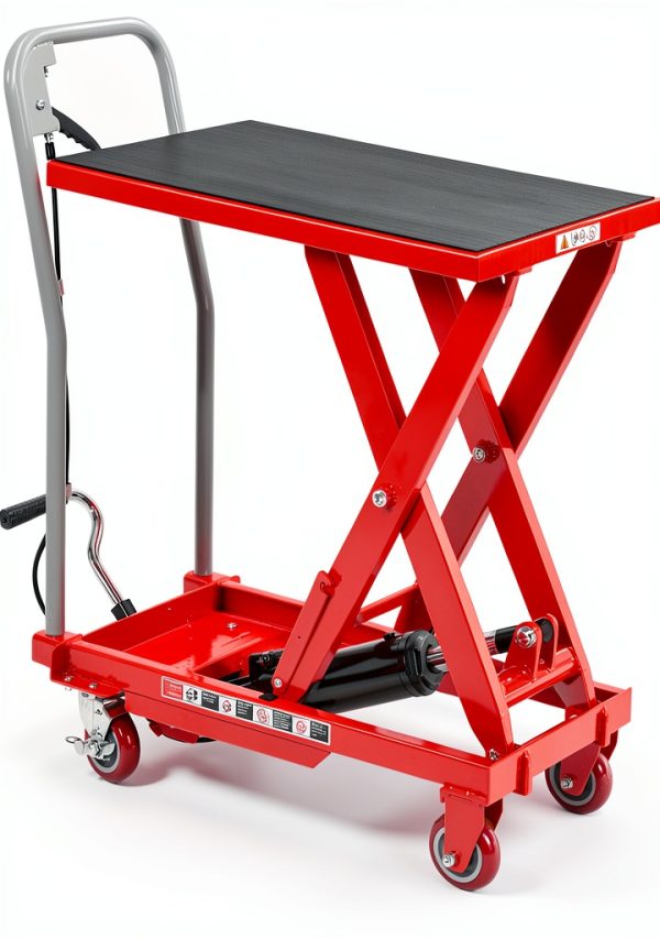 Heavy Duty Hydraulic Lift Table Cart 500LB Capacity by Garvee Red-0
