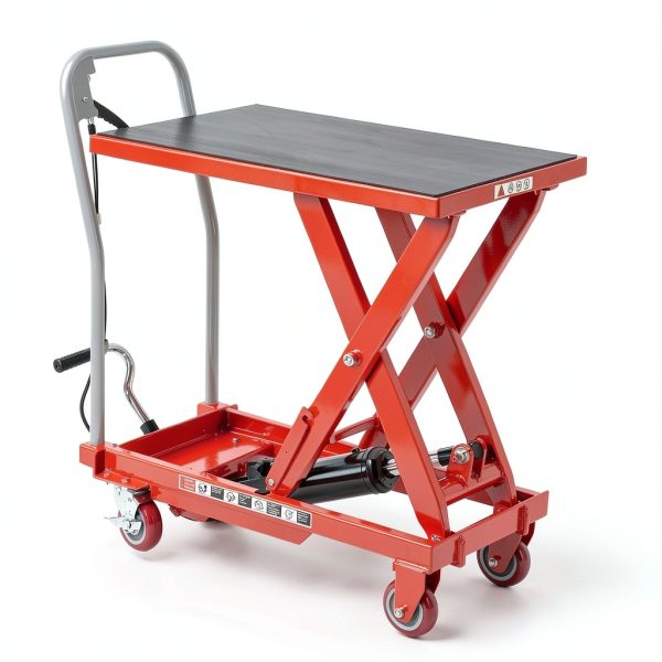 Heavy Duty Hydraulic Lift Table Cart 500LB Capacity by Garvee Red-4