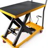 Hydraulic Lift Table Cart GarveeTech 330lb Single Scissor Yellow-0