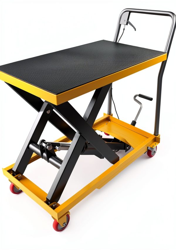 Hydraulic Lift Table Cart GarveeTech 330lb Single Scissor Yellow-0