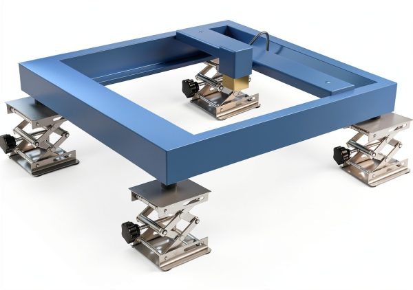4 Pack Laser Engraver Lab Jack, 4" x 4" Stainless Steel Scissor Lift, Table Jack with Adjustable Height 50-155mm, Max Support Weight 11lbs, Sliver-1