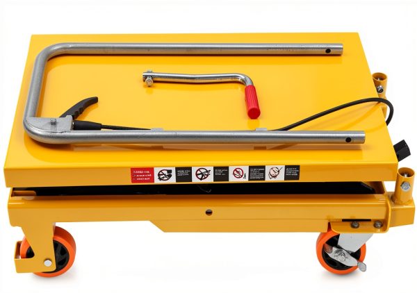 770LBS Hydraulic Lift Table Cart GOSHET 51in Height Yellow 4 Wheel-4