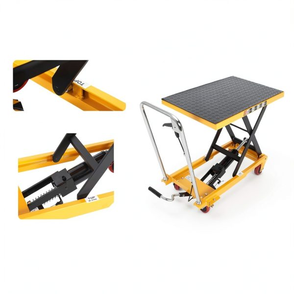 Hydraulic Lift Table Cart KAFLLA 330lb Lift with Foldable Handle-5