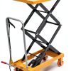 770LBS Hydraulic Lift Table Cart GOSHET 51in Height Yellow 4 Wheel-2