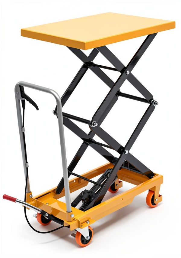 770LBS Hydraulic Lift Table Cart GOSHET 51in Height Yellow 4 Wheel-2