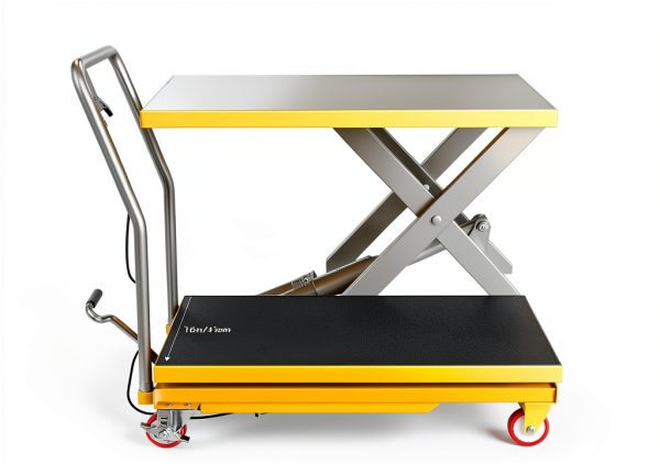 Hydraulic Lift Table Cart GarveeTech 330lb Single Scissor Yellow-6