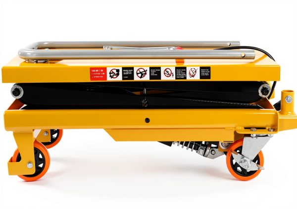 770LBS Hydraulic Lift Table Cart GOSHET 51in Height Yellow 4 Wheel-8