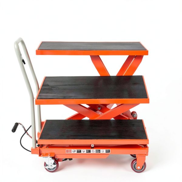 Heavy Duty Hydraulic Lift Table Cart 500LB Capacity by Garvee Red-3