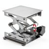 4 Pack Laser Engraver Lab Jack, 4" x 4" Stainless Steel Scissor Lift, Table Jack with Adjustable Height 50-155mm, Max Support Weight 11lbs, Sliver-3