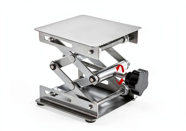 4 Pack Laser Engraver Lab Jack, 4" x 4" Stainless Steel Scissor Lift, Table Jack with Adjustable Height 50-155mm, Max Support Weight 11lbs, Sliver-3