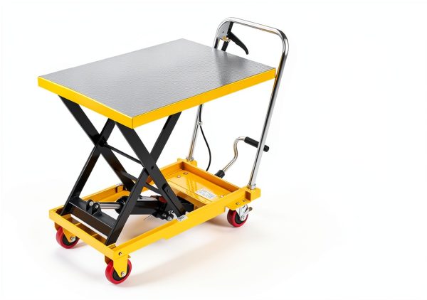 500 Lbs Hydraulic Lift Table Cart, 28.5" Lifting Height, Manual Single Scissor Lift Table with 4 Wheels and Non-Slip Pad, Hydraulic Scissor Cart for Material Handling-6