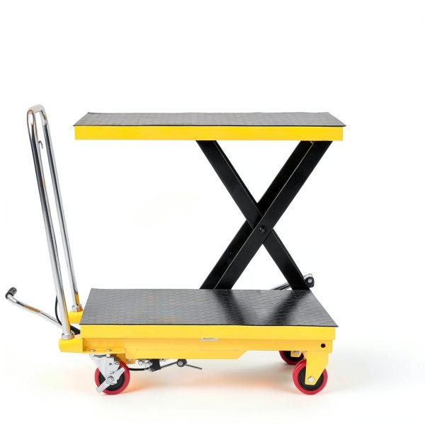 Hydraulic Lift Table Cart Garvee 1100lb 35.5in Height Steel 4 Wheels-6