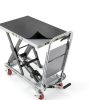 Hydraulic Lift Table Cart, 500lbs Capacity, 28.5" Lifting Height, Single Scissor Lift with Non-Slip Pad & Safety Guard Foldable Handle for Material Handling and Transportation, Gray-6