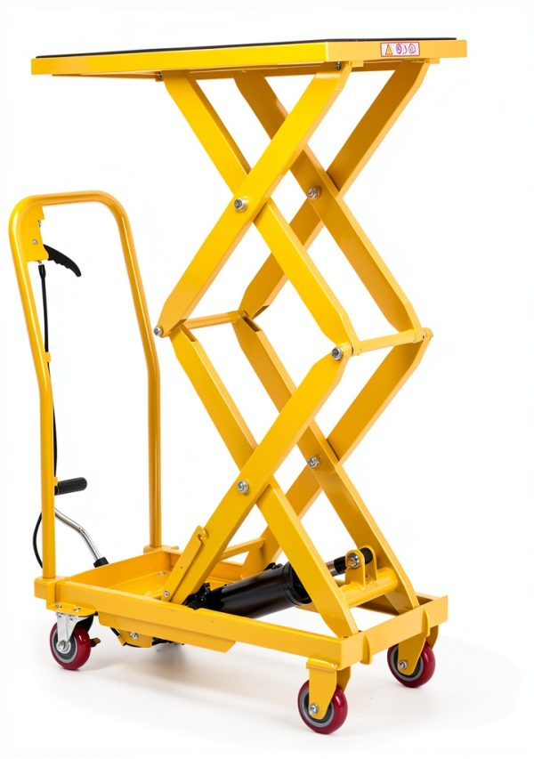 Heavy Duty Hydraulic Lift Table 770LB Double Scissor Yellow Garvee-0