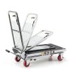 Hydraulic Lift Table Cart, 500lbs Capacity, 28.5" Lifting Height, Single Scissor Lift with Non-Slip Pad & Safety Guard Foldable Handle for Material Handling and Transportation, Gray-2