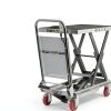 Hydraulic Lift Table Cart, 500lbs Capacity, 28.5" Lifting Height, Single Scissor Lift with Non-Slip Pad & Safety Guard Foldable Handle for Material Handling and Transportation, Gray-5