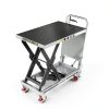 Hydraulic Lift Table Cart, 500lbs Capacity, 28.5" Lifting Height, Single Scissor Lift with Non-Slip Pad & Safety Guard Foldable Handle for Material Handling and Transportation, Gray-7
