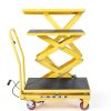 Heavy Duty Hydraulic Lift Table 770LB Double Scissor Yellow Garvee-3