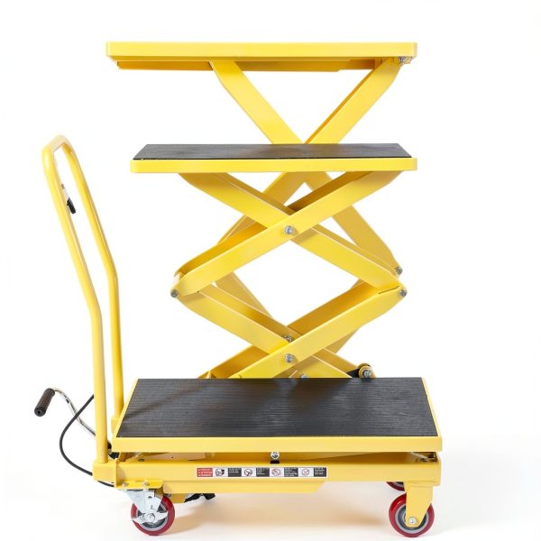 Heavy Duty Hydraulic Lift Table 770LB Double Scissor Yellow Garvee-3