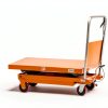 T Tory Carrier Hydraulic Manual Scissor Lift Table Cart, 770 lbs Capacity 51.2" Lifting Height, 4 Wheels Lift Table and Safety Back Guard for Material Handling-5