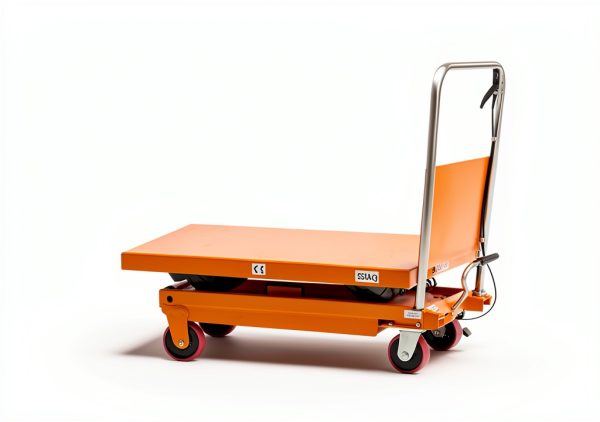 T Tory Carrier Hydraulic Manual Scissor Lift Table Cart, 770 lbs Capacity 51.2" Lifting Height, 4 Wheels Lift Table and Safety Back Guard for Material Handling-5