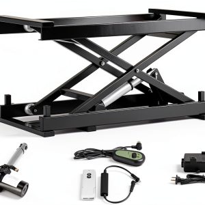 Height Adjustable Electric Lifting Platform sjt 408lb Lift Table Black-0