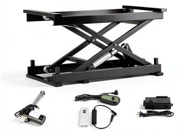 Height Adjustable Electric Lifting Platform sjt 408lb Lift Table Black-0