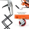 Garvee Manual Hydraulic Scissor Lift Table, 330lbs Capacity Double Scissor Industrial Cart with 4 Wheels, Anti-Slip Platform, 50" Max Height Adjustable Mobile Elevating Cart, Orange-5
